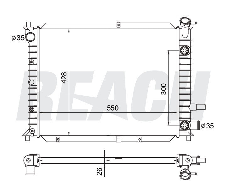 2000 FORD ESCORT 2.0 L RADIATOR REA41-2140A