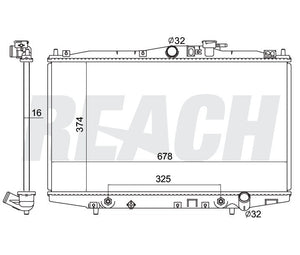 2000 HONDA ACCORD 2.3 L RADIATOR REA41-2148A