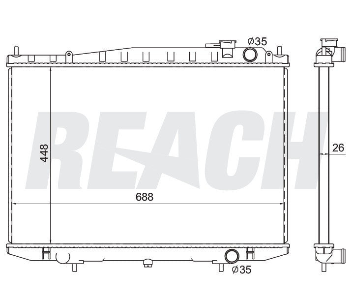 2003 NISSAN XTERRA 2.4 L RADIATOR REA41-2151A