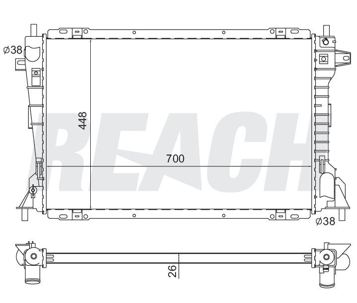 2005 LINCOLN TOWN CAR 4.6 L RADIATOR REA41-2157A