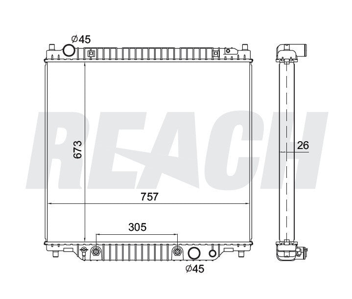 2004 FORD EXCURSION 5.4 L RADIATOR REA41-2170A