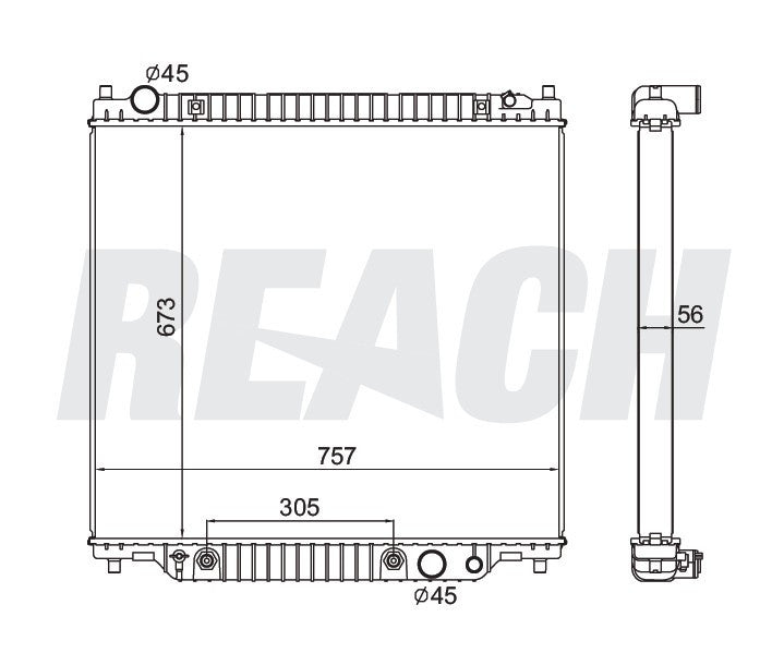 2001 FORD EXCURSION 6.8 L RADIATOR REA41-2171A