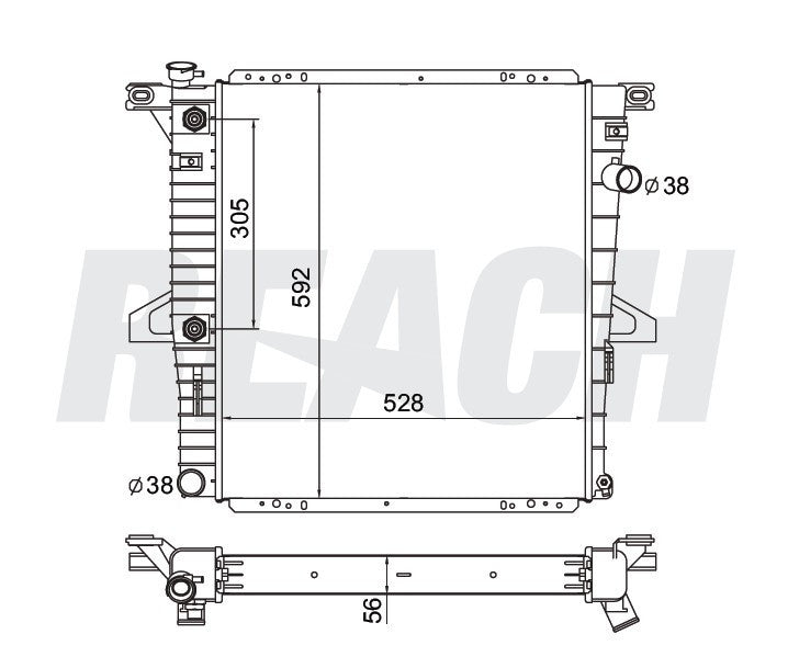 1998 FORD EXPLORER 4.0 L RADIATOR REA41-2174A