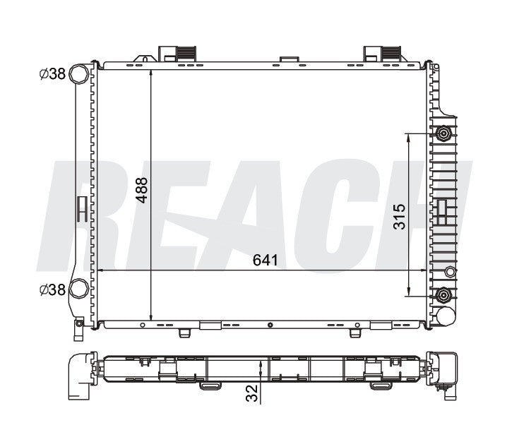 1997 MERCEDES-BENZ E320 3.2 L RADIATOR REA41-2189A