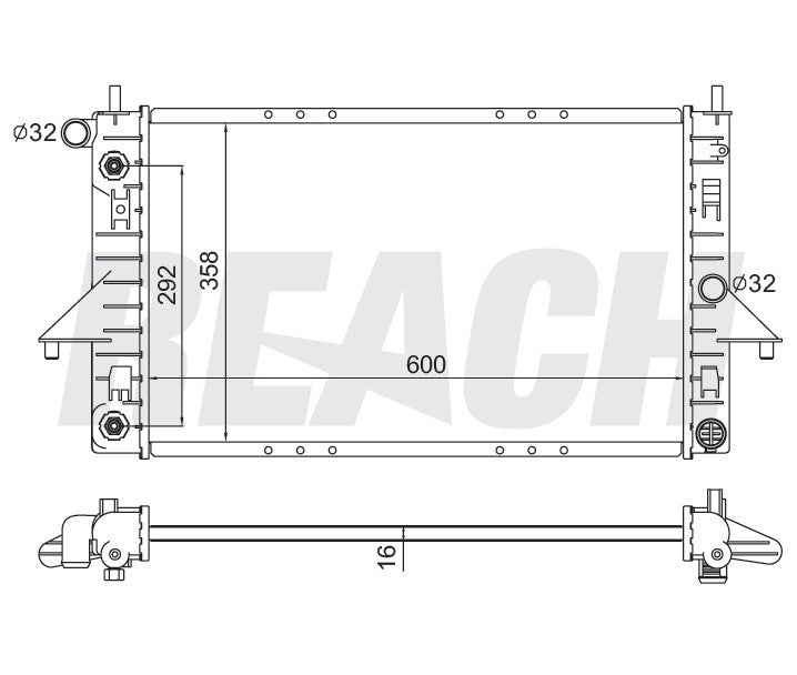 2000 SATURN SL2 1.9 L RADIATOR REA41-2191A