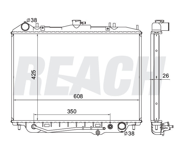 2004 ISUZU RODEO 3.5 L RADIATOR REA41-2195A