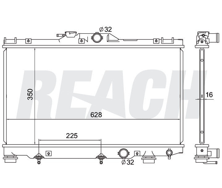 2001 CHEVROLET PRIZM 1.8 L RADIATOR REA41-2198A