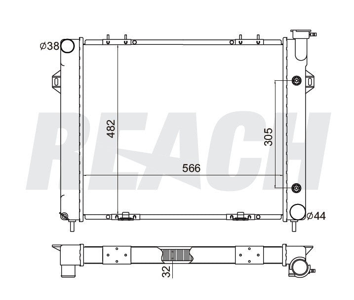 1998 JEEP GRAND CHEROKEE 5.9 L RADIATOR REA41-2206A