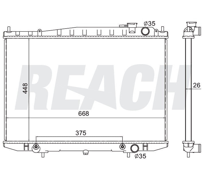 2001 NISSAN FRONTIER 2.4 L RADIATOR REA41-2215A
