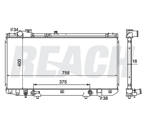 1998 LEXUS GS300 3.0 L RADIATOR REA41-2222A