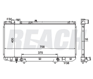 1998 LEXUS GS300 3.0 L RADIATOR REA41-2222A
