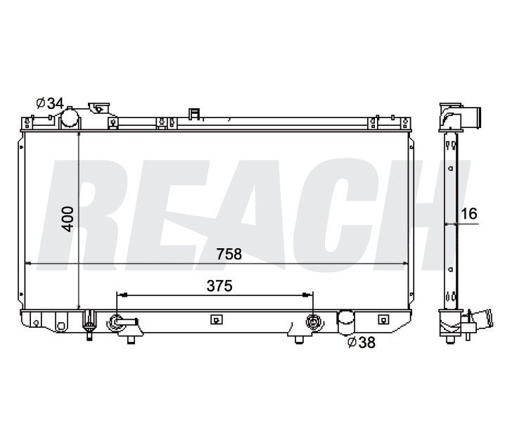 1998 LEXUS GS300 3.0 L RADIATOR REA41-2222A