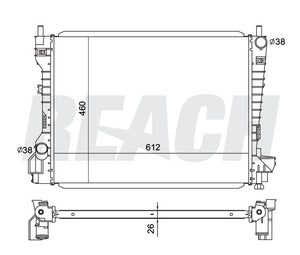2004 LINCOLN LS 3.0 L RADIATOR REA41-2256A