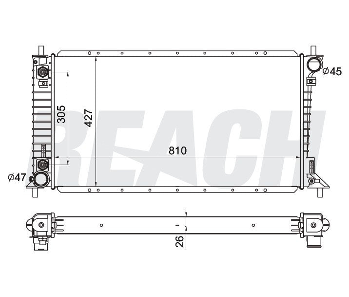 2003 FORD F-350 SUPER DUTY 5.4 L RADIATOR REA41-2257A