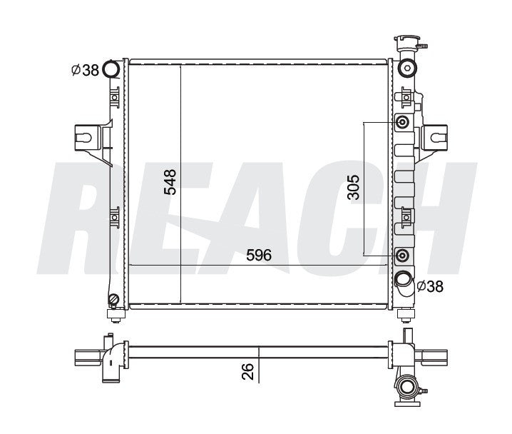 1999 JEEP GRAND CHEROKEE 4.7 L RADIATOR REA41-2263A