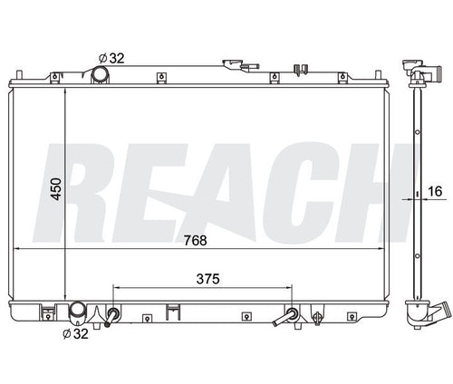 2000 HONDA ODYSSEY 3.5 L RADIATOR REA41-2270A