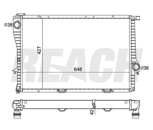 2000 BMW 528I 2.8 L RADIATOR REA41-2285A