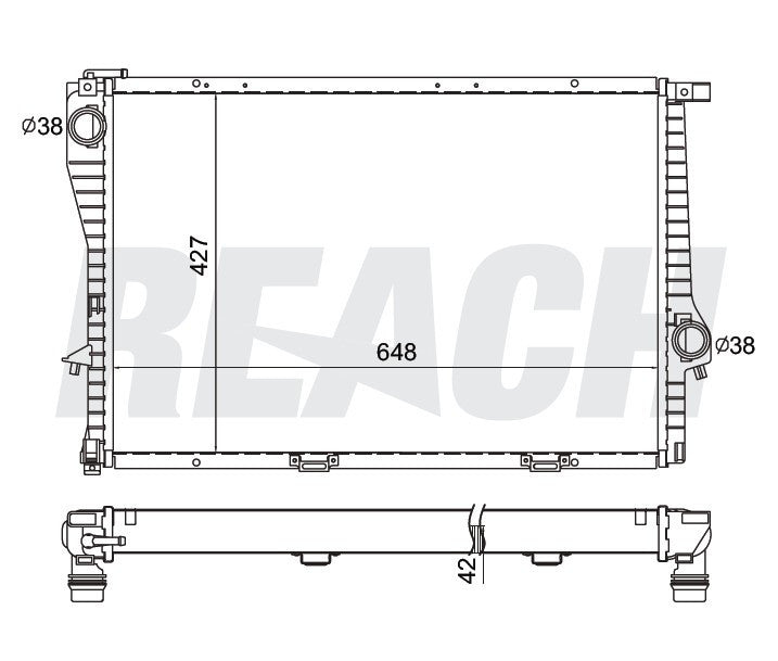 2000 BMW 528I 2.8 L RADIATOR REA41-2285A