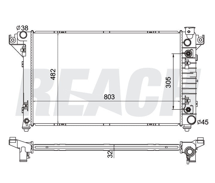 1999 DODGE RAM 3500 5.9 L RADIATOR REA41-2291A