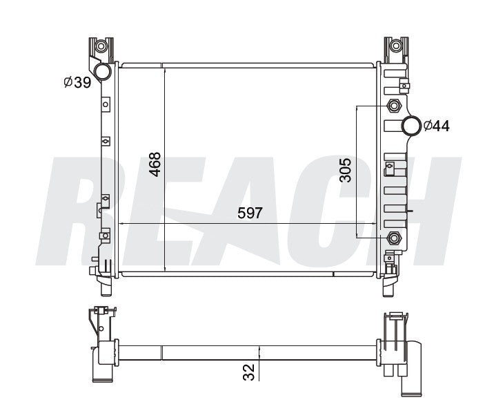 2002 DODGE DURANGO 4.7 L RADIATOR REA41-2294A