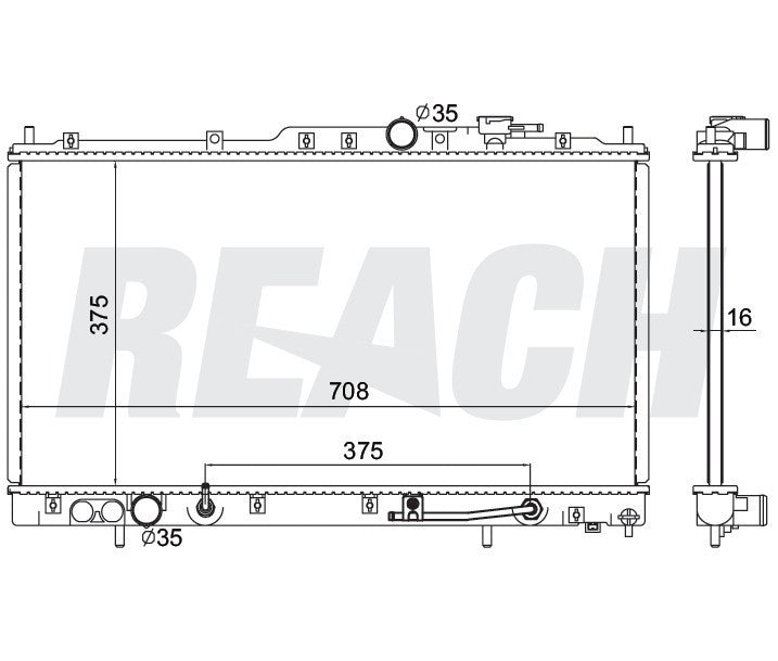 2001 MITSUBISHI GALANT 3.0 L RADIATOR REA41-2301A