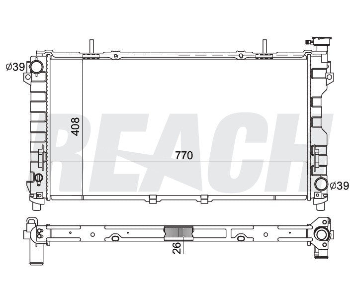 2003 DODGE GRAND CARAVAN 3.3 L RADIATOR REA41-2311A