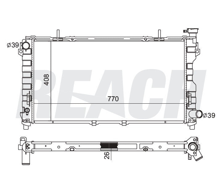 2001 CHRYSLER VOYAGER 2.4 L RADIATOR REA41-2312A