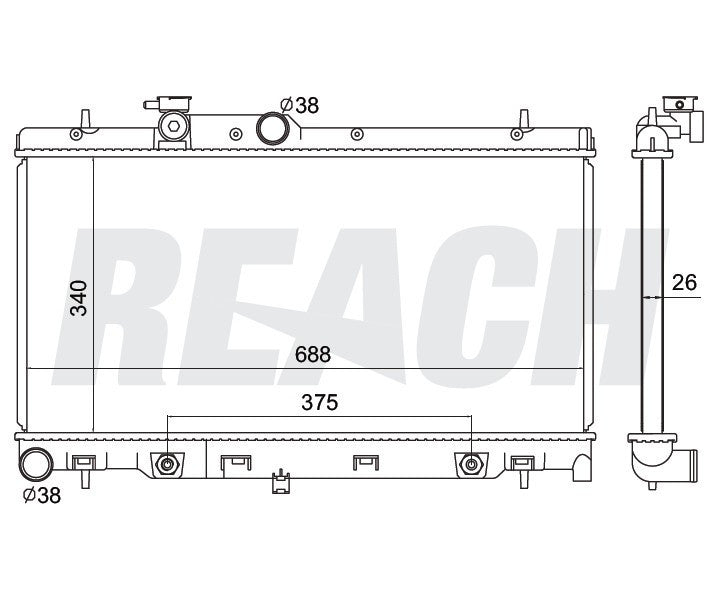 2000 SUBARU LEGACY 2.5 L RADIATOR REA41-2331A