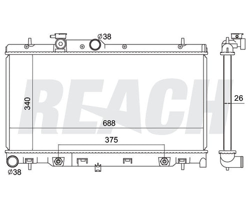 2000 SUBARU OUTBACK 2.5 L RADIATOR REA41-2331A