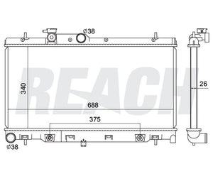 2000 SUBARU OUTBACK 2.5 L RADIATOR REA41-2331A