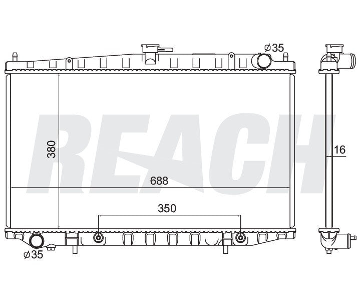 2001 NISSAN ALTIMA 2.4 L RADIATOR REA41-2333A
