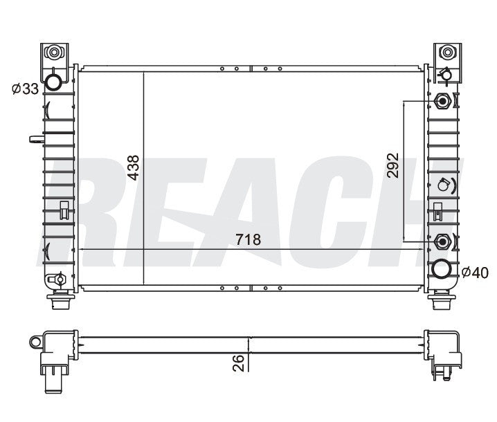 2000 GMC SIERRA 1500 5.3 L RADIATOR REA41-2334A
