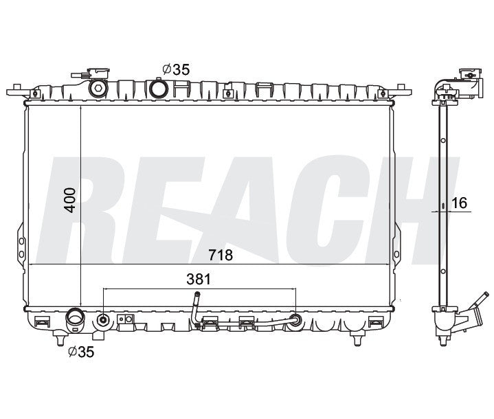 2002 HYUNDAI SONATA 2.4 L RADIATOR REA41-2339A