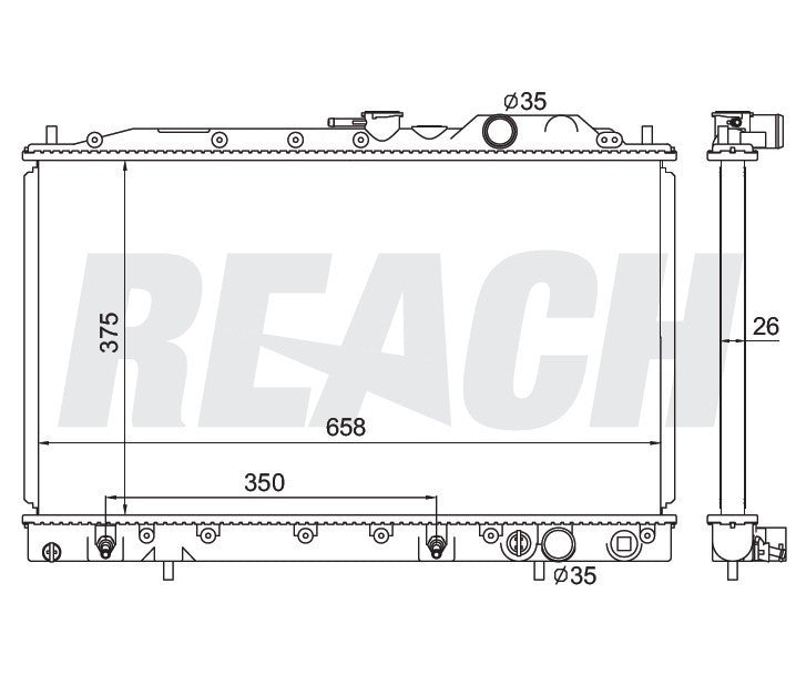 1990 MITSUBISHI GALANT 2.0 L RADIATOR REA41-233A