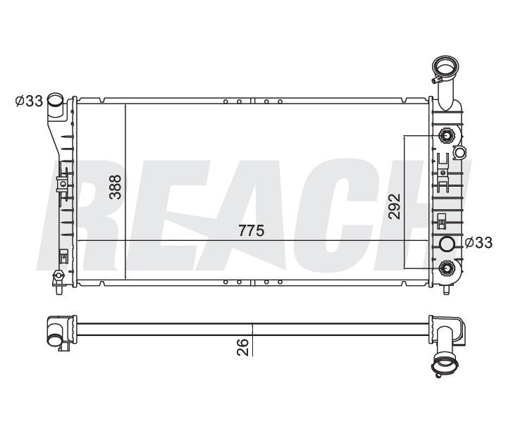 2002 CHEVROLET IMPALA 3.8 L RADIATOR REA41-2351A