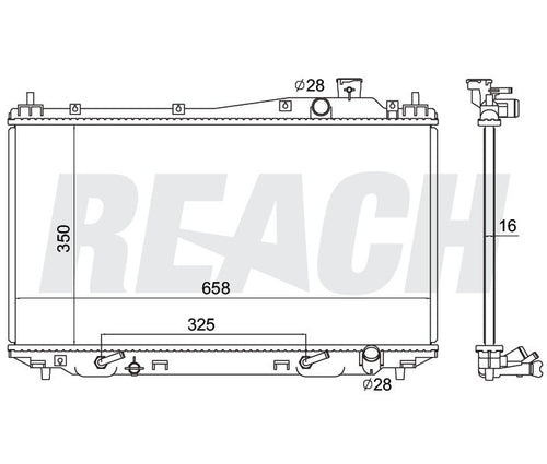 2005 ACURA EL 1.7 L RADIATOR REA41-2354A