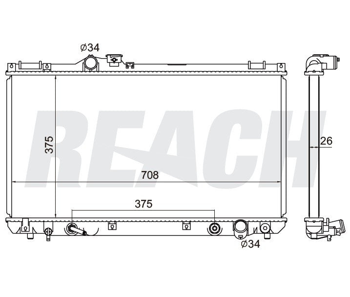 2004 LEXUS IS300 3.0 L RADIATOR REA41-2356A