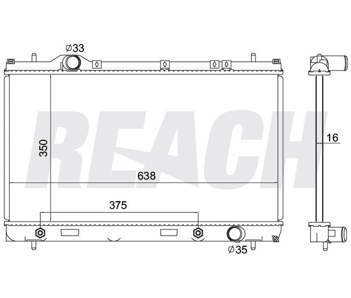 2001 PLYMOUTH NEON 2.0 L RADIATOR REA41-2363A