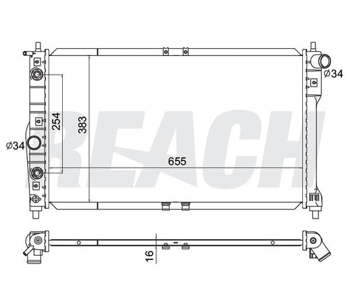 2000 DAEWOO NUBIRA 2.0 L RADIATOR REA41-2381A