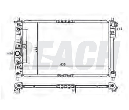 2000 DAEWOO LANOS 1.6 L RADIATOR REA41-2386A