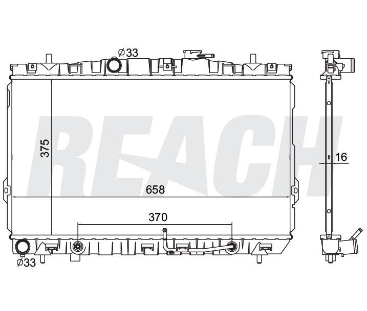 2008 HYUNDAI TIBURON 2.0 L RADIATOR REA41-2387A