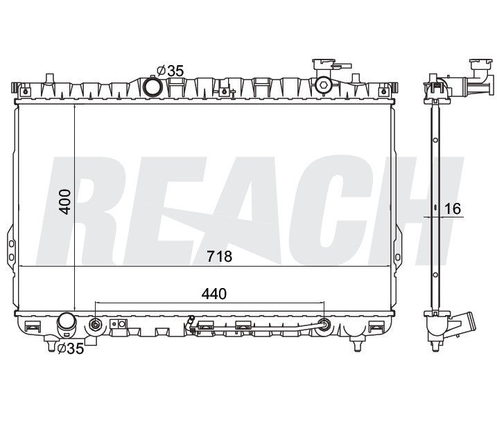 2004 HYUNDAI SANTA FE 2.4 L RADIATOR REA41-2389A