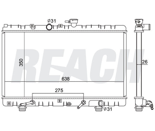 2002 KIA RIO 1.5 L RADIATOR REA41-2392A
