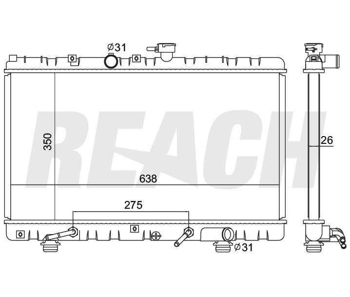 2001 KIA RIO 1.5 L RADIATOR REA41-2392A