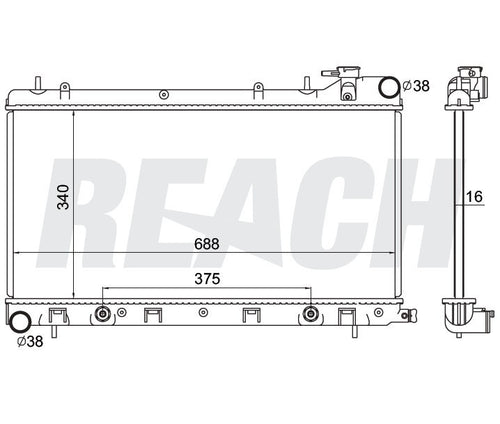 2001 SUBARU FORESTER 2.5 L RADIATOR REA41-2402A