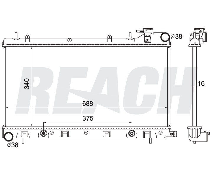 2000 SUBARU FORESTER 2.5 L RADIATOR REA41-2402A