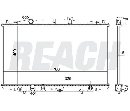 2007 HONDA ACCORD 2.4 L RADIATOR REA41-2797A