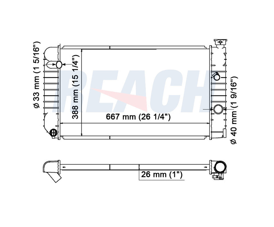 1991 GMC S15 JIMMY 4.3 L RADIATOR REA41-1060A