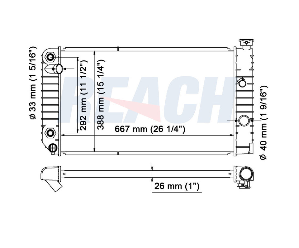 1993 CHEVROLET S10 BLAZER 4.3 L RADIATOR REA41-1065A