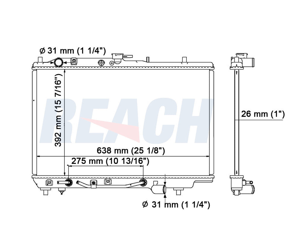 1990 MAZDA 323 1.8 L RADIATOR REA41-1135A